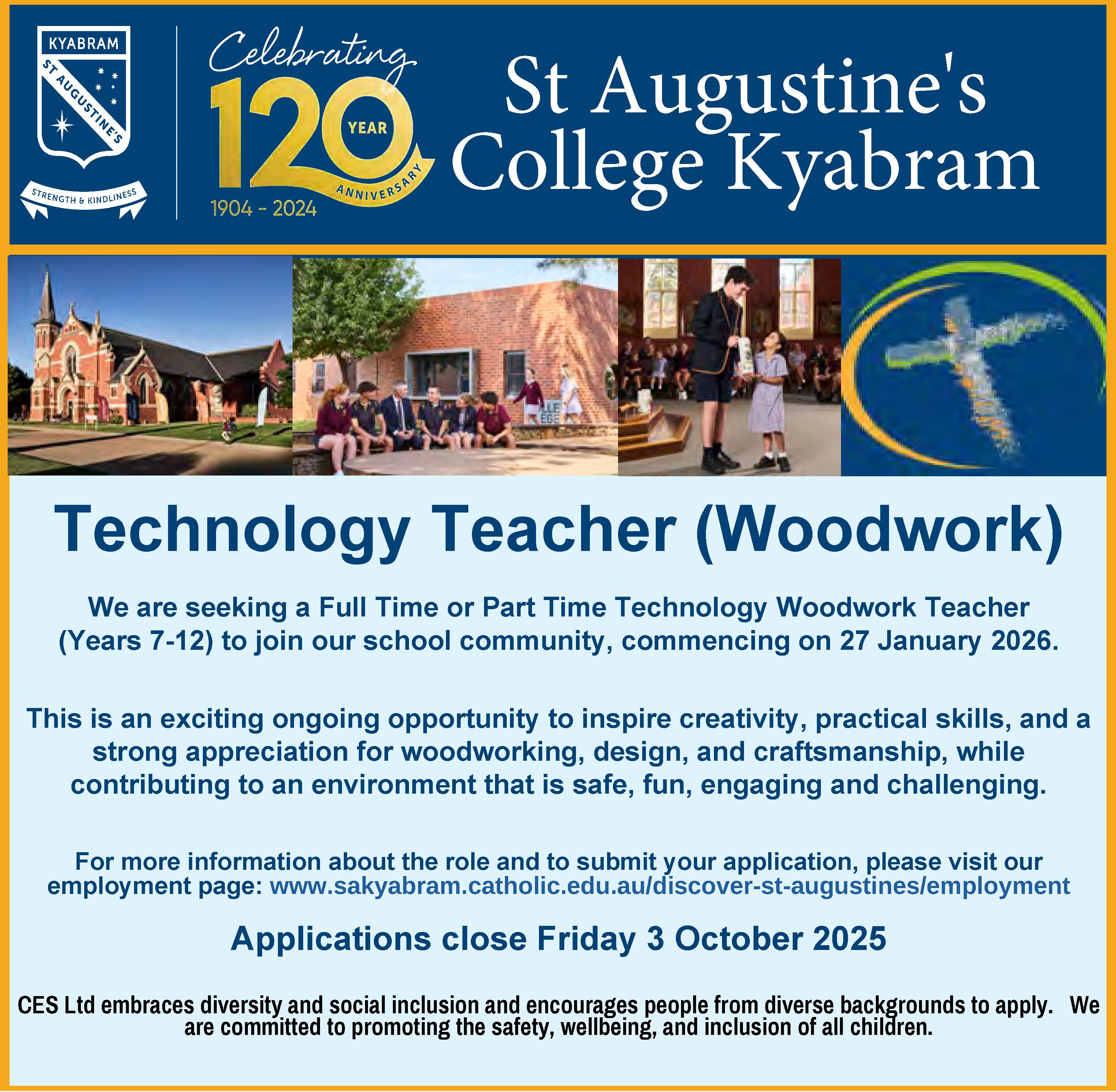 2025 Technology Teacher  Year 7-12 (Wood)
