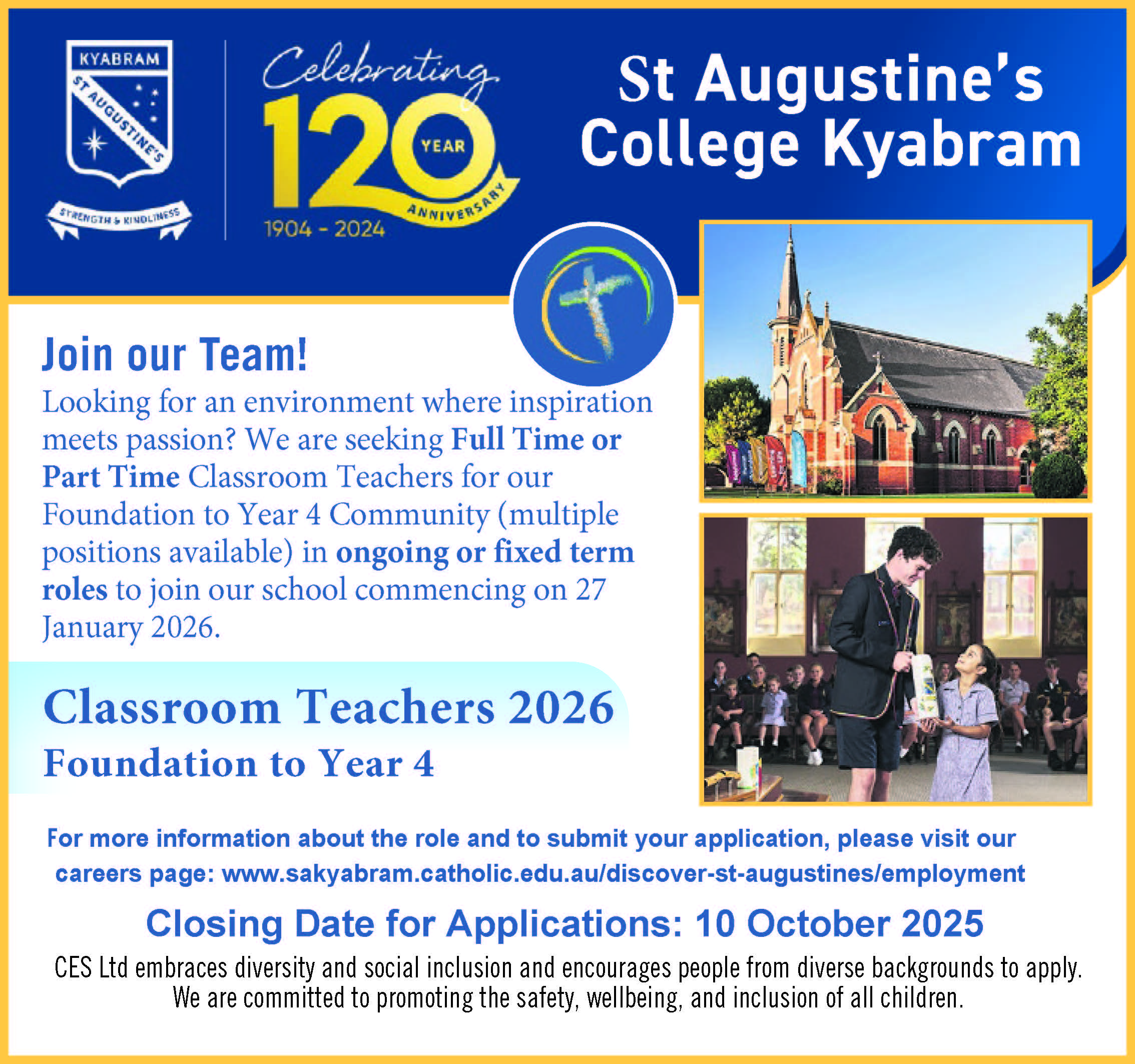 Classroom Teacher F-4 2026